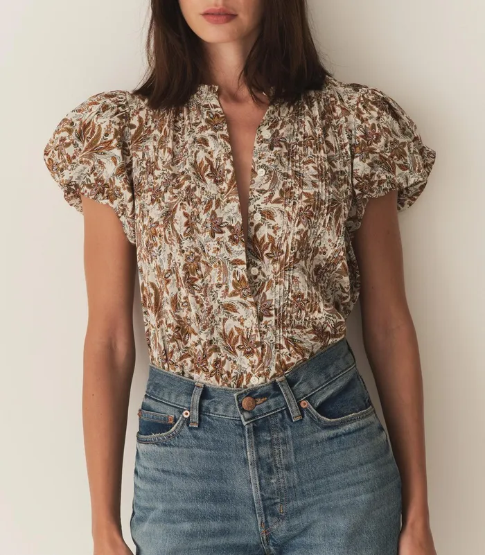DEN Tops Women Millie Top Blanc Narcissus Floral
