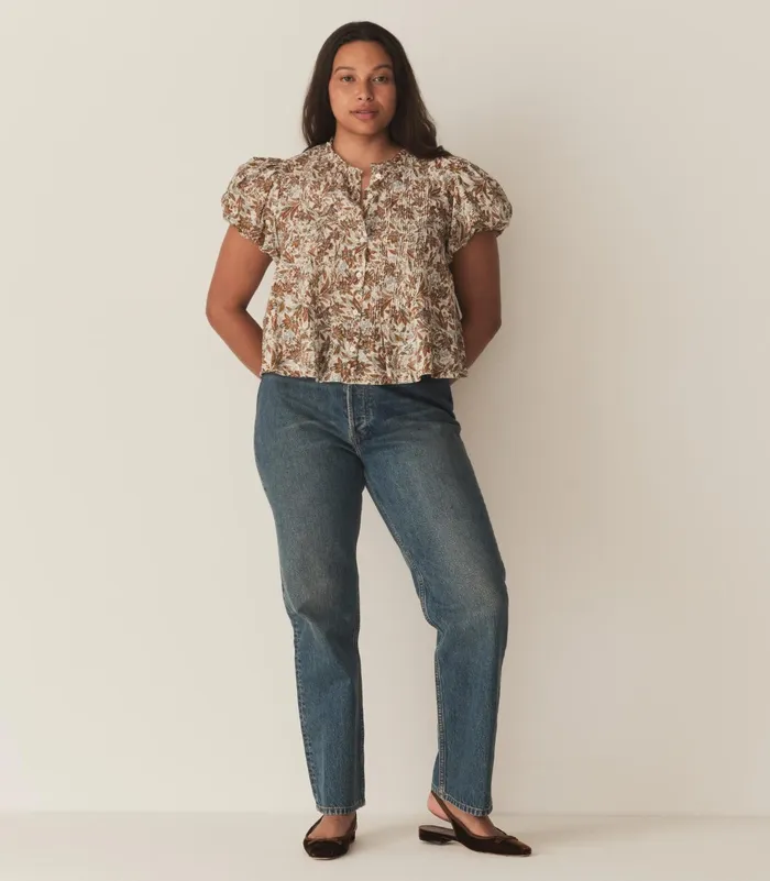 DEN Tops Women Millie Top Blanc Narcissus Floral DEN Tops Women Millie Top Blanc Narcissus Floral