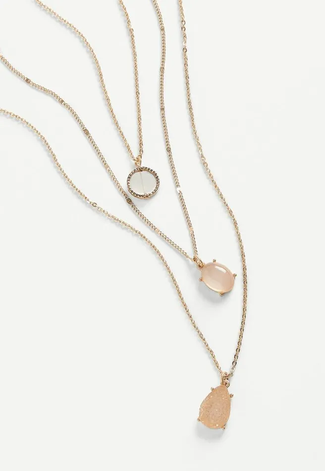 Dainty Layered Crystal Drape Necklace Women Maurices Jewelry