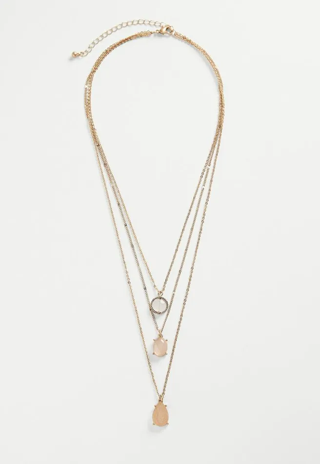 Dainty Layered Crystal Drape Necklace Women Maurices Jewelry