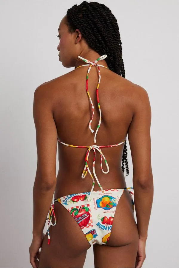 Damson Madder Bottoms Women Tie Side Bikini Bottom 8211 Fruit Labels