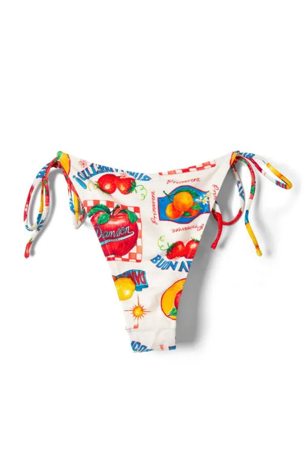 Damson Madder Bottoms Women Tie Side Bikini Bottom 8211 Fruit Labels