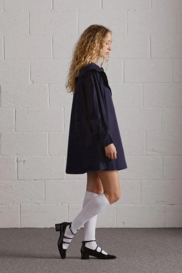 Damson Madder Dresses Women Mimi Mini Dress 8211 Navy Broderie