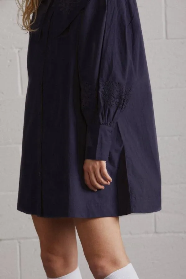 Damson Madder Dresses Women Mimi Mini Dress 8211 Navy Broderie
