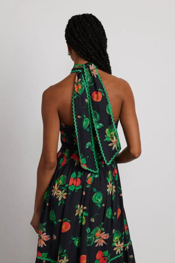 Damson Madder Dresses Women Pia Midi Dress 8211 Apple Print