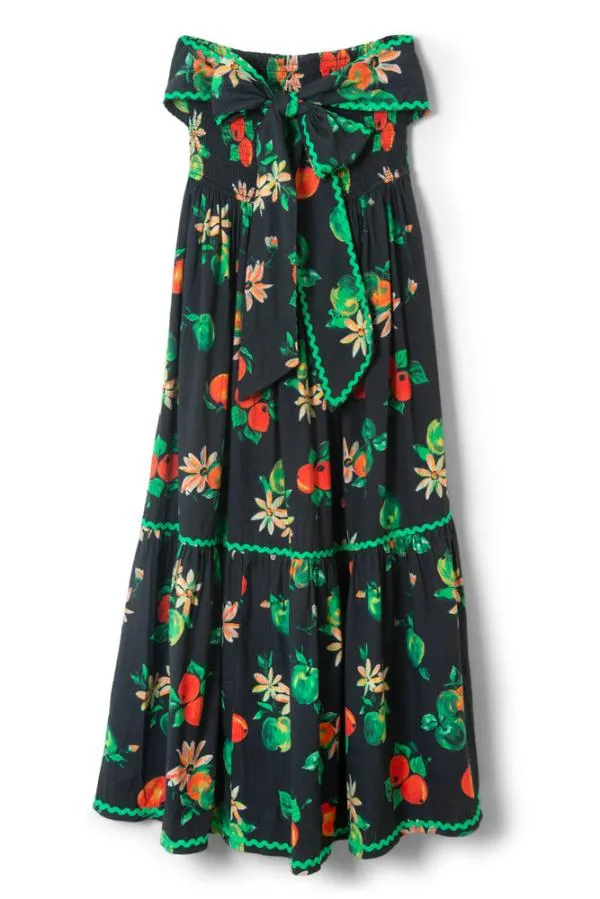 Damson Madder Dresses Women Pia Midi Dress 8211 Apple Print