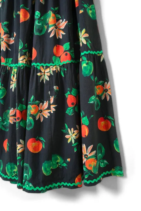 Damson Madder Dresses Women Pia Midi Dress 8211 Apple Print