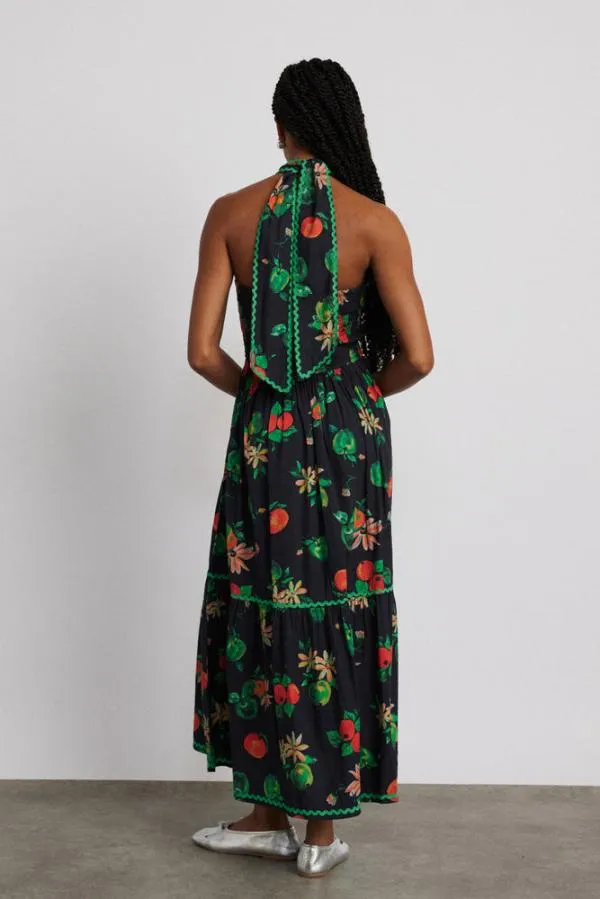 Damson Madder Dresses Women Pia Midi Dress 8211 Apple Print