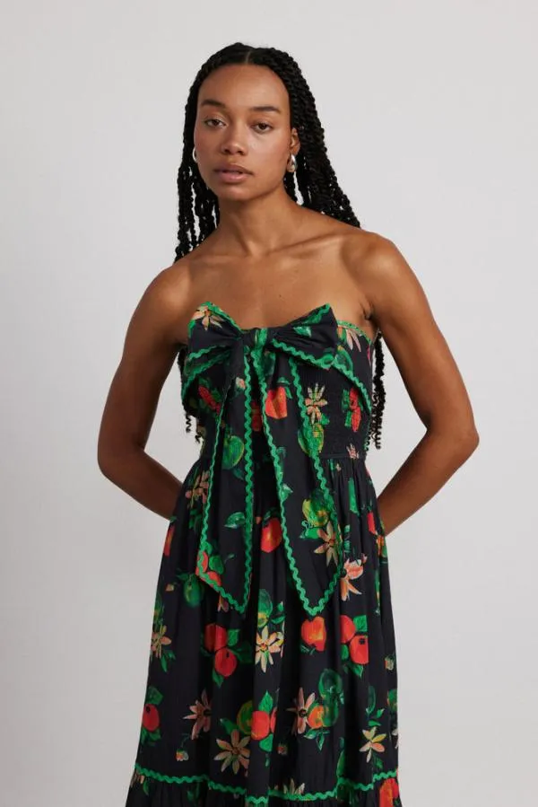 Damson Madder Dresses Women Pia Midi Dress 8211 Apple Print