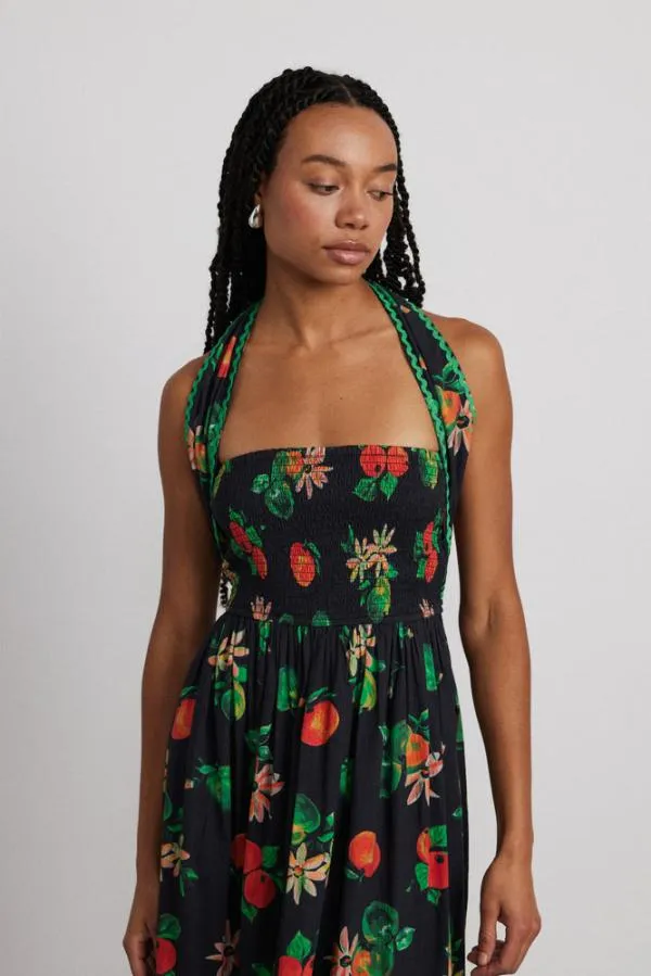Damson Madder Dresses Women Pia Midi Dress 8211 Apple Print