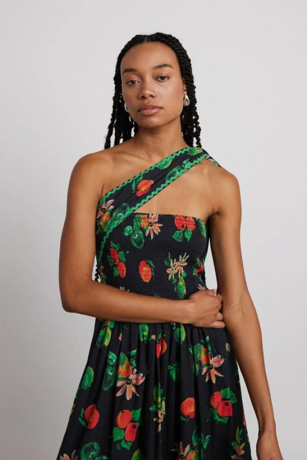 Damson Madder Dresses Women Pia Midi Dress 8211 Apple Print