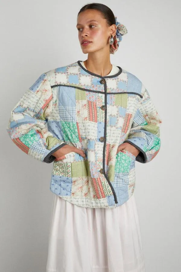 Damson Madder Jackets and Coats Women Macy Quilted Jacket 8211 Patchwork Floral