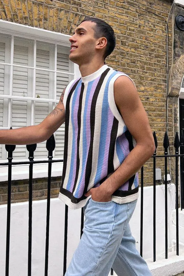 Damson Madder Knitwear Women Stripe Knit Vest