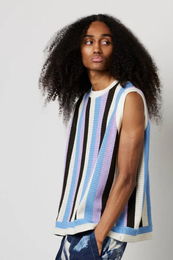 Damson Madder Knitwear Women Stripe Knit Vest