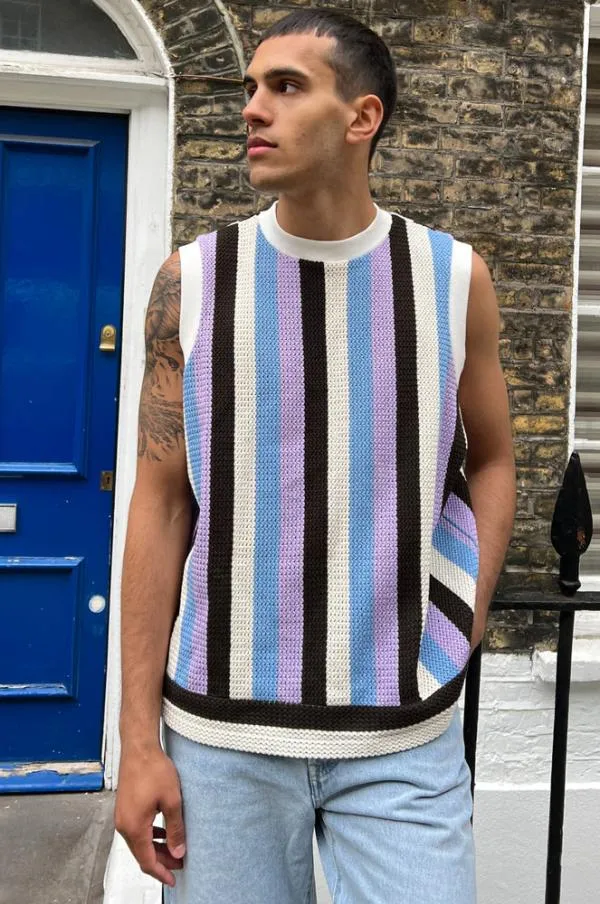 Damson Madder Knitwear Women Stripe Knit Vest