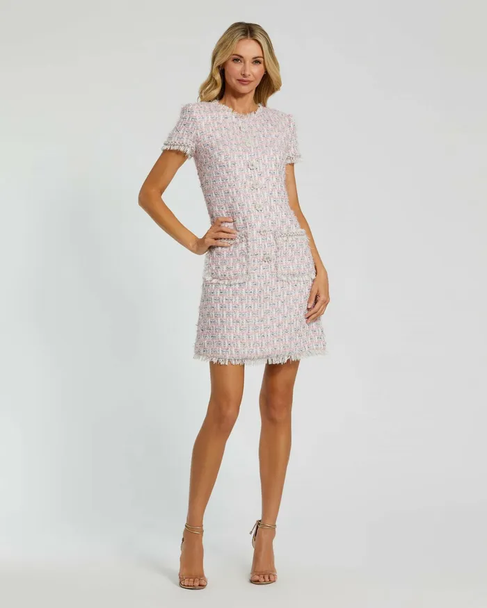 Daytime Dresses Mac Duggal Women Pink Cap Sleeve Floral Button Detail Shift Dress Pink Multi Daytime Dresses Mac Duggal Women Pink Cap Sleeve Floral Button Detail Shift Dress Pink Multi