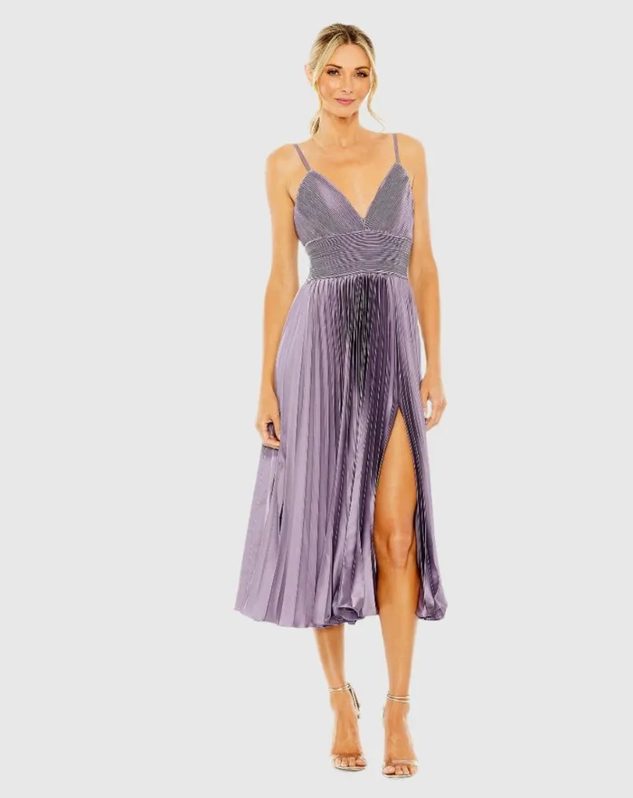 Daytime Dresses Women Purple Slim Strap Ruched Top Heat Pleated Dress Vintage Lilac Mac Duggal Daytime Dresses Women Purple Slim Strap Ruched Top Heat Pleated Dress Vintage Lilac Mac Duggal
