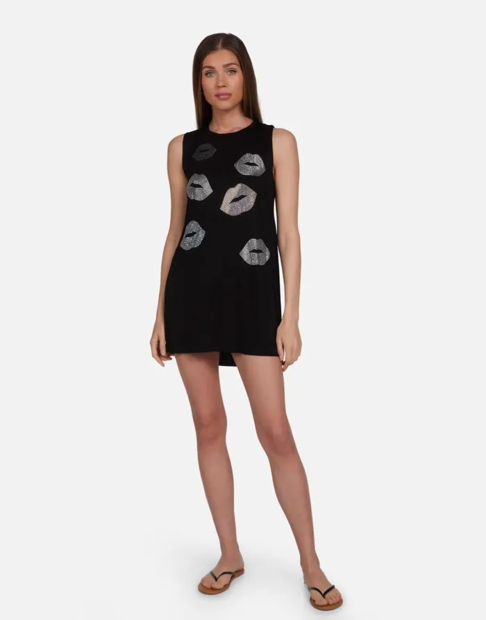 Deanna Crystal Multi Lips Black Women Lauren Moshi Dresses