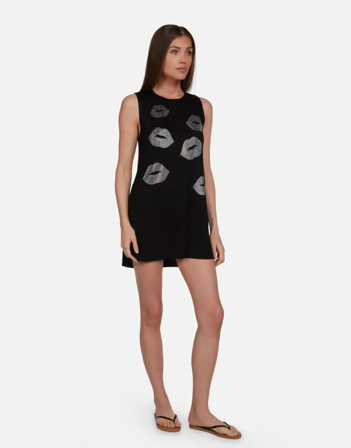 Deanna Crystal Multi Lips Black Women Lauren Moshi Dresses