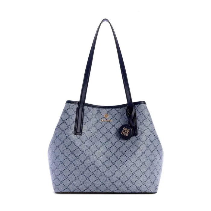 Delaine 2 In 1 Tote Chambray Logo Navy Women Nine West Totes and Backpacks