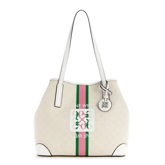 Delaine 2 In 1 Tote Cream Logowhite Women Nine West Totes and Backpacks