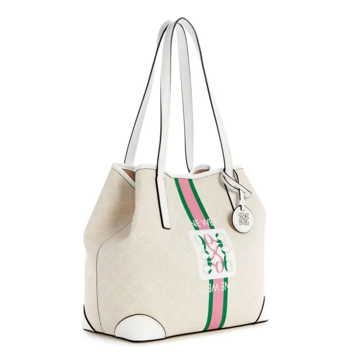 Delaine 2 In 1 Tote Cream Logowhite Women Nine West Totes and Backpacks Delaine 2 In 1 Tote Cream Logowhite Women Nine West Totes and Backpacks