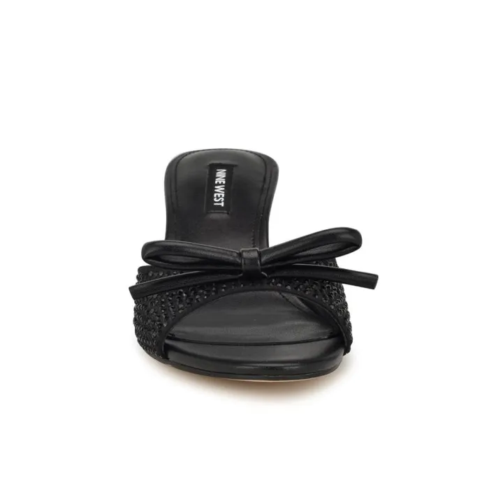 Delly Bow Sandals Black Women Nine West Sandals Delly Bow Sandals Black Women Nine West Sandals