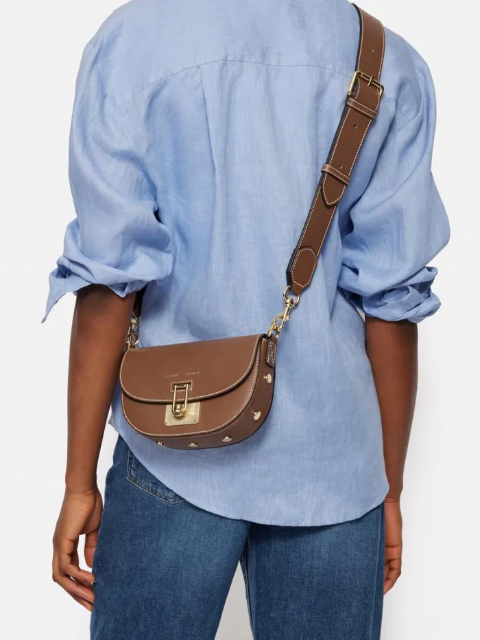 Denbigh Studded Leather Bag Tan Women Jigsaw Wallets and Card Holders