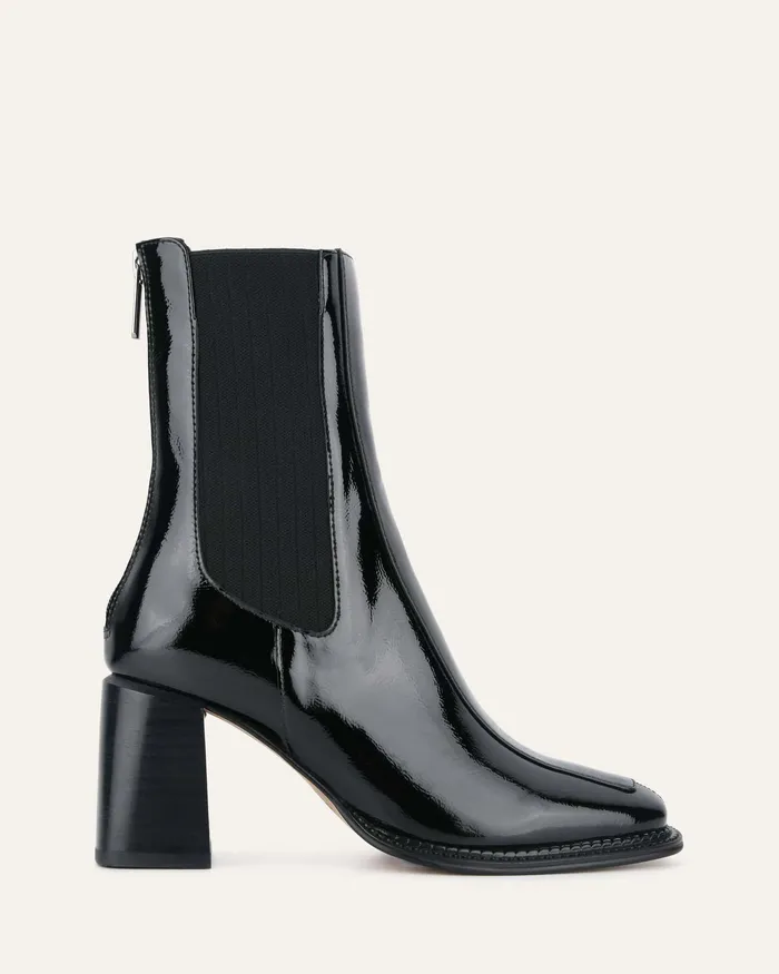 Devina mid ankle boots black crinkle patent MID ANKLE BOOTS jomercer Women