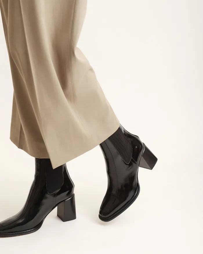 Devina mid ankle boots black crinkle patent MID ANKLE BOOTS jomercer Women Devina mid ankle boots black crinkle patent MID ANKLE BOOTS jomercer Women