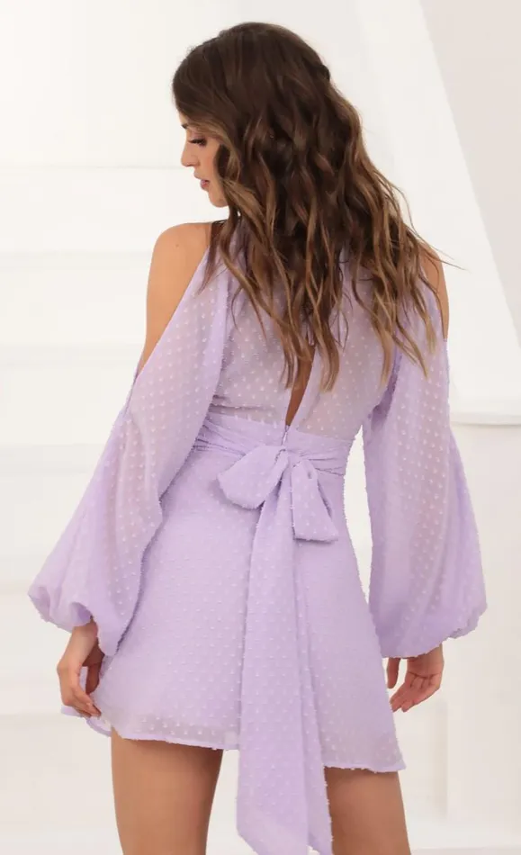 Dotted Shoulder Cutout Dress Lilac Women LUCY IN THE SKY Mini Dresses Dotted Shoulder Cutout Dress Lilac Women LUCY IN THE SKY Mini Dresses