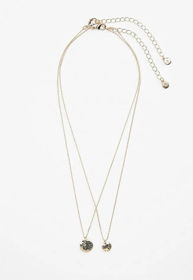 Double Dandelion Pendant Necklace Women Maurices Jewelry