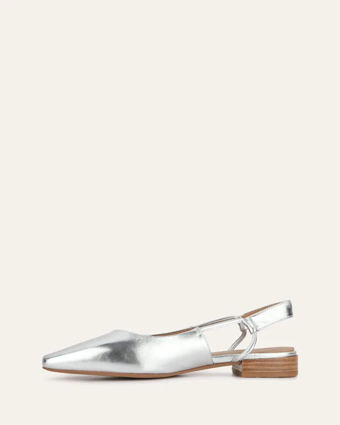 DRESS jomercer Women Larissa dress flats silver leather
