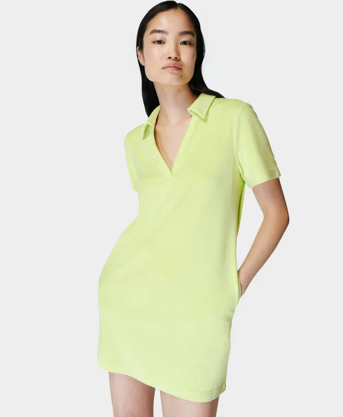 Dresses and Jumpsuits Women Towelling TShirt Dress Pomelo Green Sweaty Betty
