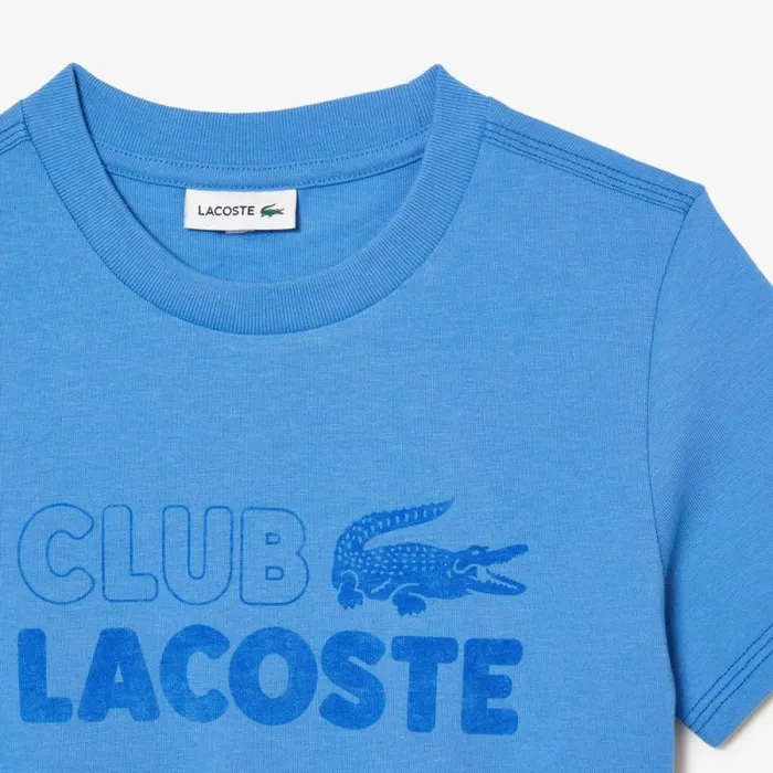Dresses and Skirts Kids Lacoste Kids039 Organic Cotton Jersey Fit And Flare Dress Ethereal Blue L99