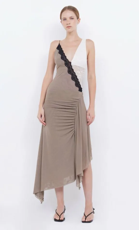 Dresses Bec Bridge Abrielle Asym Midi Dress Taupeivory
