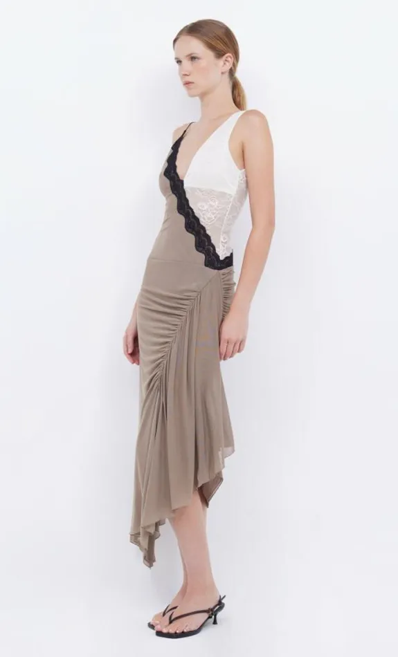 Dresses Bec Bridge Abrielle Asym Midi Dress Taupeivory