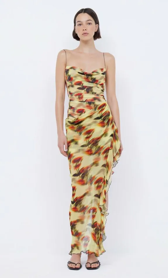 Dresses Bec Bridge Fiore Asym Maxi Dress Citrus Rose