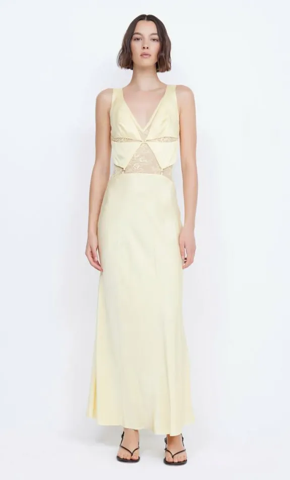Dresses Bec Bridge Juliette V Neck Maxi Dress Butter Yellow