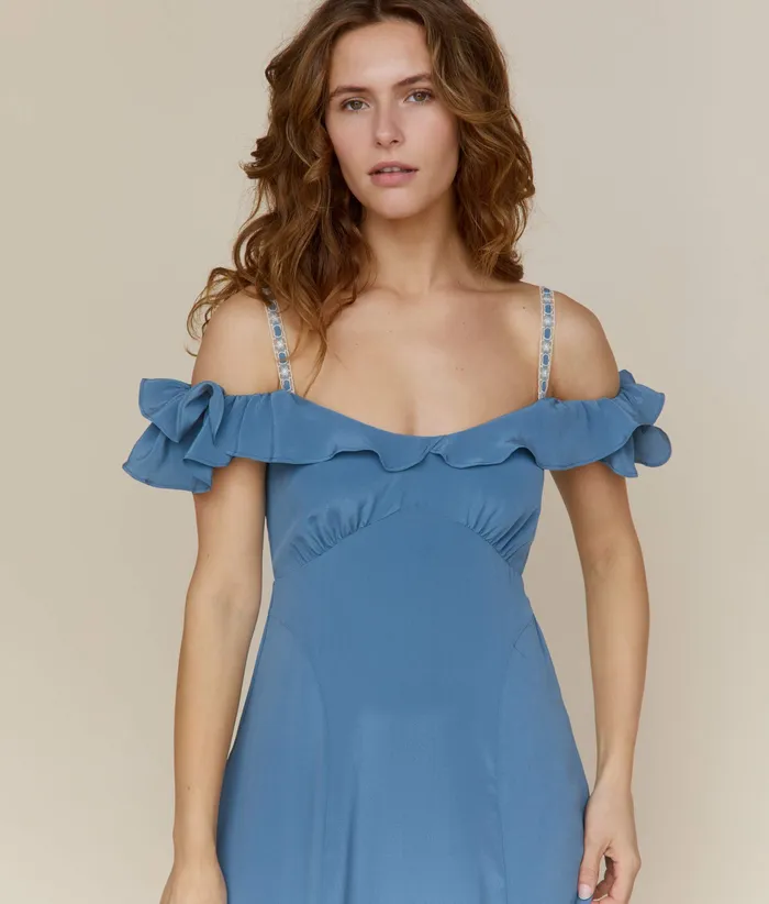 Dresses Christy Dawn Women The Helina Dress Ocean Silk Dresses Christy Dawn Women The Helina Dress Ocean Silk