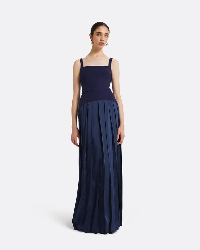 Dresses Safiyaa Women Luce Azurite Blue Long Dress Azurite Blue