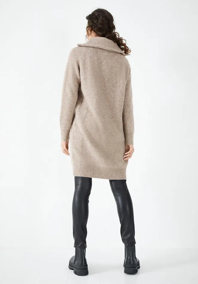 Dresses Women Hush Barnes Half Zip Knitted Dress Warm Brown