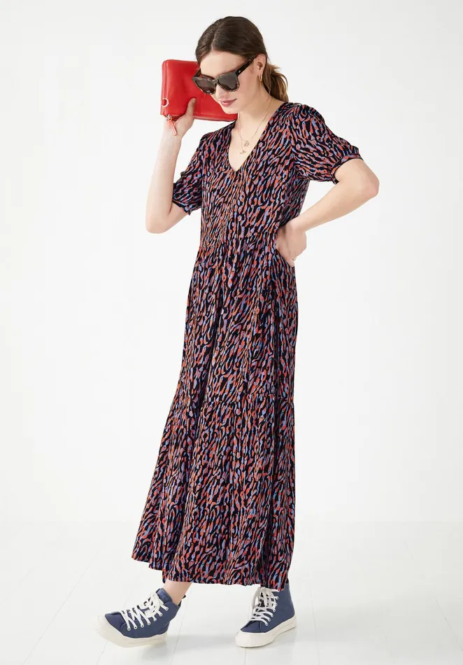 Dresses Women Hush Penelope Maxi Dress Abstract Animal Blueorange