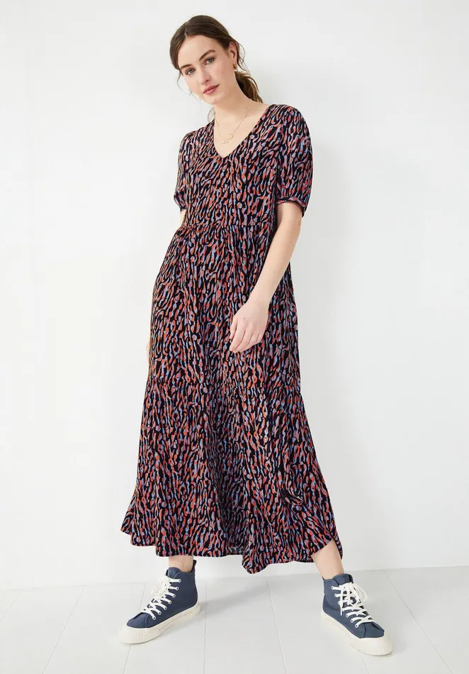 Dresses Women Hush Penelope Maxi Dress Abstract Animal Blueorange