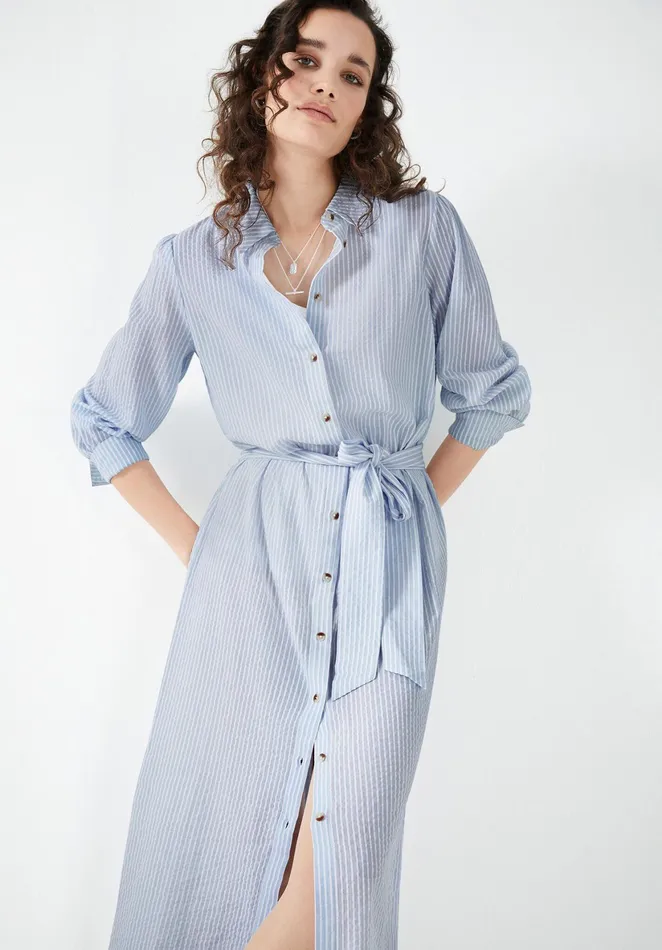 Dresses Women Hush Striped Shirt Dress Soft Blue