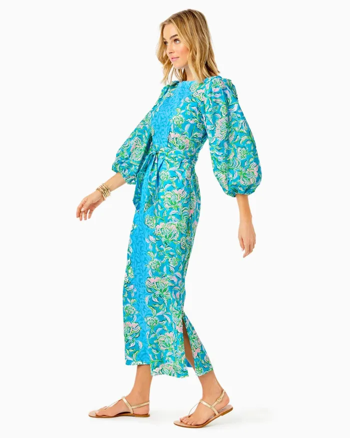 Dresses Women Lilly Pulitzer Barbara 34 Sleeve Cotton Maxi Dress Cumulus Blue Chick Magnet Engineered Woven Dress Dresses Women Lilly Pulitzer Barbara 34 Sleeve Cotton Maxi Dress Cumulus Blue Chick Magnet Engineered Woven Dress