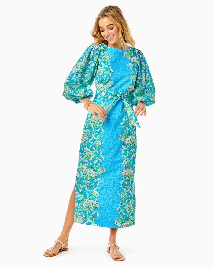 Dresses Women Lilly Pulitzer Barbara 34 Sleeve Cotton Maxi Dress Cumulus Blue Chick Magnet Engineered Woven Dress Dresses Women Lilly Pulitzer Barbara 34 Sleeve Cotton Maxi Dress Cumulus Blue Chick Magnet Engineered Woven Dress