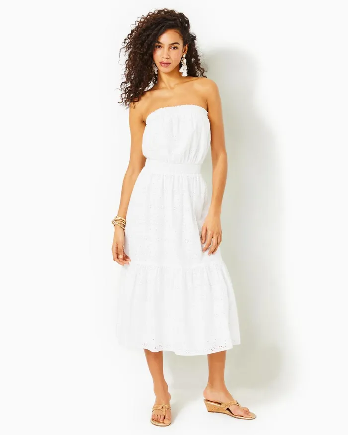Dresses Women Lilly Pulitzer Geri OffTheShoulder Midi Dress Resort White Swirly Fern Scalloped Eyelet Dresses Women Lilly Pulitzer Geri OffTheShoulder Midi Dress Resort White Swirly Fern Scalloped Eyelet
