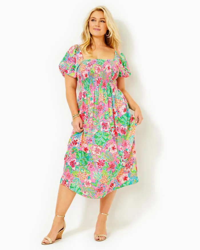 Dresses Women Lilly Pulitzer Geri OffTheShoulder Midi Dress Resort White Swirly Fern Scalloped Eyelet Dresses Women Lilly Pulitzer Geri OffTheShoulder Midi Dress Resort White Swirly Fern Scalloped Eyelet