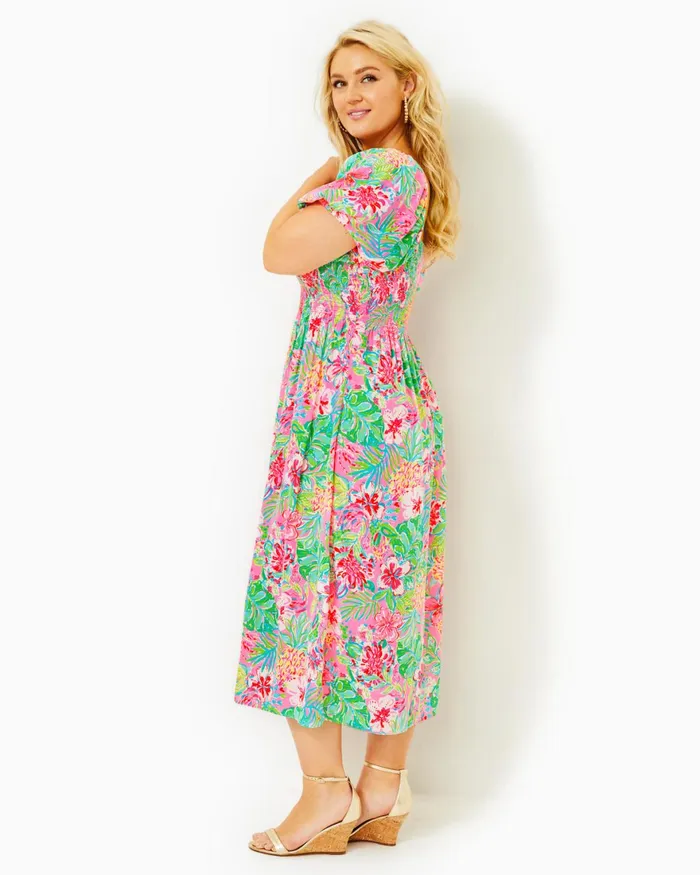 Dresses Women Lilly Pulitzer Geri OffTheShoulder Midi Dress Resort White Swirly Fern Scalloped Eyelet Dresses Women Lilly Pulitzer Geri OffTheShoulder Midi Dress Resort White Swirly Fern Scalloped Eyelet